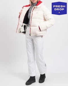 PVP €700 PERFECT MOMENT Plumón Pana Jumbo Cordón Chaqueta de Esquí Talla M Logo Cuello Alto - Imagen 1 de 7