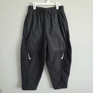 Nike Womens Sportswear Double Swoosh Curved Black Fleece Pants DD5614-010 Size S - Picture 1 of 8