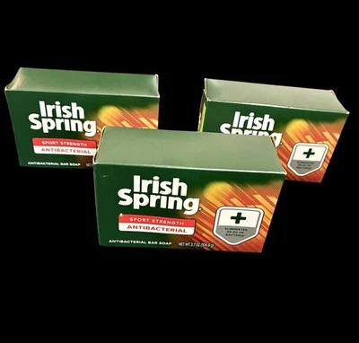 Lot 3 IRISH SPRING Sport Antibacterial Bar Soap 3.7oz ORIGINAL DISCONTINUED - Image 1 of 4