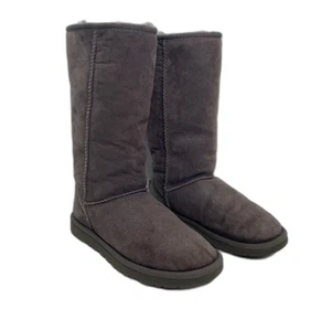 Ugg Botas Altas Cuero de Oveja Clásico Invierno Acogedor Cálido Tirar de Suave Gris Talla 6 - Imagen 1 de 12