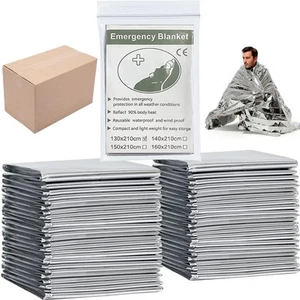 25Pack Emergency Foil Blanket Survival Thermal Mylar Blankets for Outdoro Hiking - Picture 1 of 8