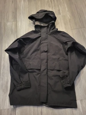 US Military Navy Cold Weather Parka Gore- Tex Men's S LONG Regular Hooded Black  - Image 1 of 4