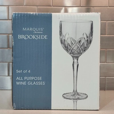 Marquis by Waterford Brookside All Purpose Crystal Wine Glasses Lot of 4 - Image 1 of 4