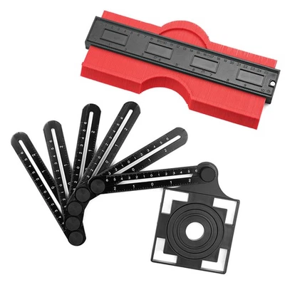 6-Angle Ruler & 25cm Contour Gauge Set (Red+Black) - Image 1 of 4