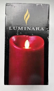 Luminara flammenlose batteriebetriebene Timer Kerze 4 x 9" roter Zimt Duft - Bild 1 von 4