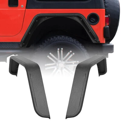 Powder Coated Steel Black Rear Tube Fender Flares for Jeep Wrangler TJ 1997-2006 - Image 1 of 4