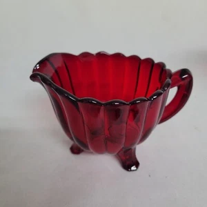 Vintage Imperial Glass Ruby Red Pillar Flute Creamer or Cream Pitcher - Picture 1 of 3