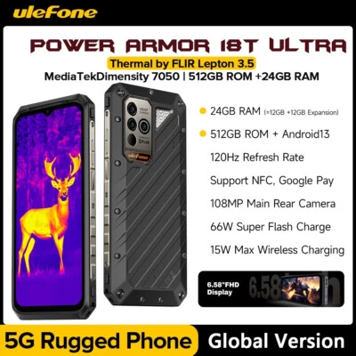 Ulefone Power Armor 18T Ultra 5G 108MP 24GB+512GB 9600mAh Thermal Imaging IP68 - Image 1 of 4