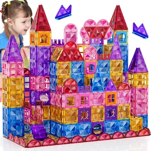 Magnetic Tiles for Kids Toddlers Ages 3-5 4-8 8-10, Magnetic Building Blocks for - Picture 1 of 9