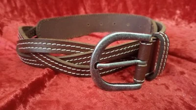 Esprit Ledergürtel Gürtel braun geflochten L 80 bis 90 cm Festival boho western - Bild 1 von 4