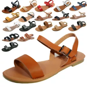 Nuevas Sandalias Zapatos Gladiador Tanga Chanclas Correa en T Abatible Correa Plana #205 - Imagen 1 de 52