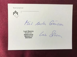 Autograph LUZI TRIBE National Council SWISS SVP/FDP Chur Hand Signed AK - Picture 1 of 2