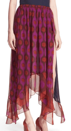 Saia maxi DIANE VON FURSTENBERG LOUELLA 100% SEDA FLUIDA, TAMANHO GRANDE - Imagem 1 de 4