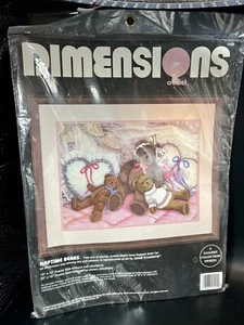 VTG Naptime Bears Crewel Embroidery Kit Dimensions 1994 Nursery 12x16 NEW Sealed - Picture 1 of 2