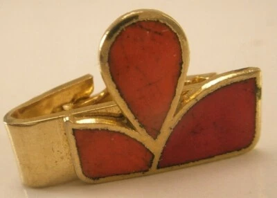 Red Enamel Logo TINY SMALL Vintage Tie Bar Clip - Image 1 of 4