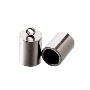 Stainless Steel 7mm hole 12X8mm cord ends/end cap steel color tarnish resistant - Picture 1 of 1