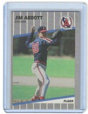 Jim Abbott 1989 Fleer Update #U-11 California Angels MLB Baseball Card 5A