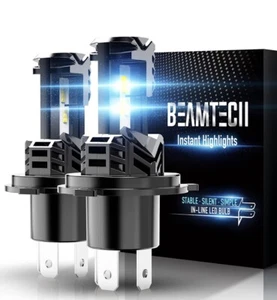 BEAMTECH H4 LED Bulb, 12000LM 60W Fanless in Line 9003 Halogen Replacement 6500K - Picture 1 of 1