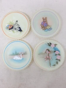 Sottobicchieri vintage Fenton in rilievo dipinti a mano firmati edizione limitata set di 4 - Foto 1 di 16