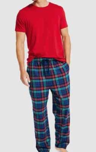 $49 Nautica Men's Red Classic Solid T-Shirt Plaid Flannel Pajama Set Size XXL - Picture 1 of 1