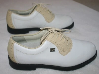 Zapatos de golf para mujer Cutter & Buck blancos y beige estilo clásico talla 6 ¡USADOS EN EXCELENTE ESTADO! Foto 1 de 4