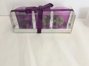 Candele brucia alla vista di Gesù sulla croce 3 piccoli supporti colore viola - Foto 1 di 7