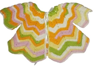 Sherbet Sweater, Baby Sweater, Cardigan,Handmade,One Of A Kind,Sz,0-24mt(BXGL4)  - Picture 1 of 11