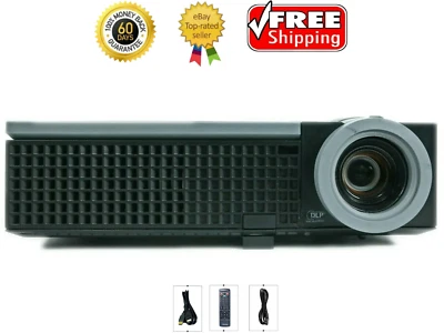 Dell 1610HD DLP Portable Projector 3500 ANSI WXGA 3D HD HDMI 4k w/Accessories - Image 1 of 4