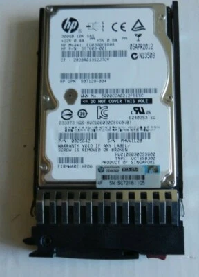 HP 8 X 300GB 10K SAS 6G DP 2.5” HDD 507284-001 507129-004  with caddies-LOT of 8 - Image 1 of 3