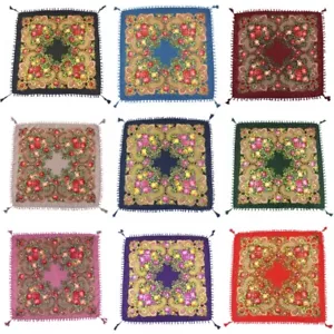 Ethnic Bandana Retro Print Scarf Tassels Women Party Russia Turban Shawl 90*90cm - Picture 1 of 58