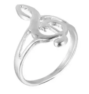 Violinschlüssel Ring Miniblings Fingerring Musik Noten Notenschlüssel silber 18m - Picture 1 of 5