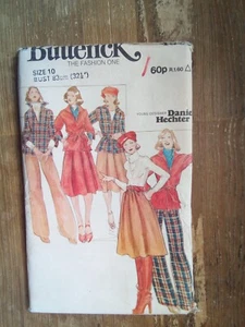 4369 Loose Fit Top Rock & Hose Größe 10 ungeschnitten Vintage Butterick Schnittmuster - Bild 1 von 2