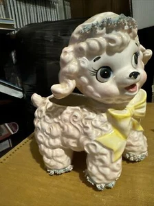 Vintage Samson #0431 Era 1961 ceramic dog figurines Poodle 7”x7” Never Displayed - Picture 1 of 17