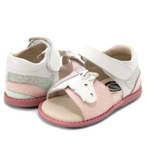 NIB LIVIE & LUCA Shoes Sandals Unicorn White Pink Silver 7 8 - Picture 1 of 1