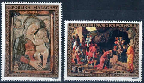 ZAYIX Malagasy Republic C109-C110 MNH XMas Adoration Magi Painting 111922S08 Cover