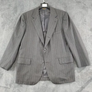 Brooks Brothers Charcoal Gray Striped Men's 100% Wool Suit Jacket Size 44R - Picture 1 of 13