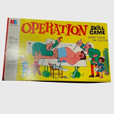 Milton Bradley Operation Skill Game With Cards And Box Vintage Works 4545 - Image 1 of 4