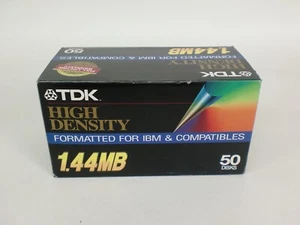 New Old Stock TDK 1.44MB High Density 3.5" Floppy Disk 50 Pack - Afbeelding 1 van 5