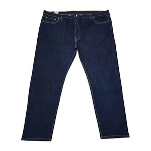Levi's 502 Taper Big & Tall 52x34 Cremallera Mosca tiro alto elástico lavado oscuro azul para hombre - Imagen 1 de 14