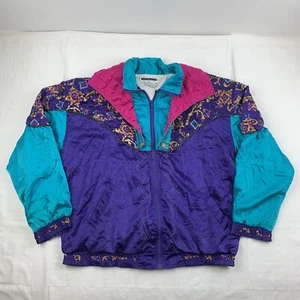 Vintage Jennifer Moore Activewear Windbreaker Womens Large Multicolor Jacket 80s - Picture 1 of 11