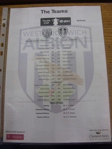 06/01/2007 Colour Teamsheet: West Bromwich Albion v Leeds United [FA Cup] .  Tha - Picture 1 of 1