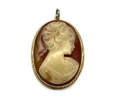 Modeschmuck Anhänger, Vergoldet, Gemme/ Kamée, 53 mm lang, 32 mm breit - Bild 1 von 3