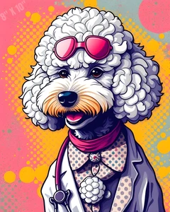 Pudel Arzt Pop Art 8x10 Druck - Bild 1 von 1