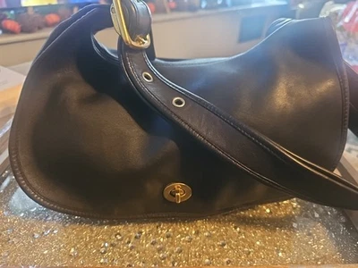 COACH Vintage Legacy Crescent Convertible Black Leather Shoulder Bag EUC  - Image 1 of 4