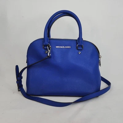 Bandolera Michael Kors Cindy Grande Domo Cartera Azul Cobalto Cuero Saffiano  Foto 1 de 4