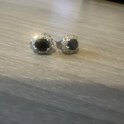 Sapphire & diamond Cluster Earrings  - Image 1 of 4