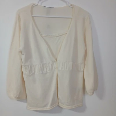 Cárdigan Suéter Nine Co By Nine West JLKD952 Marfil Crema 2 Botones Mediano Nuevo Foto 1 de 4