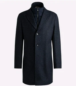 BOSS Slim Fit H-Hyde-Bib 234 Coat Removable Inner gilet dark blue size 48R  - Picture 1 of 9