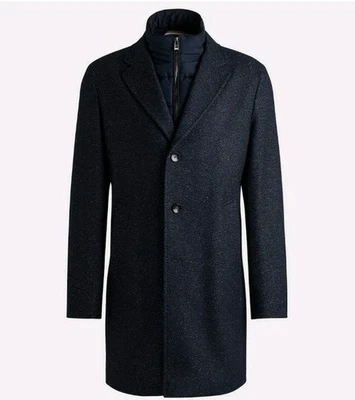 BOSS Slim Fit H-Hyde-Bib 234 Coat Removable Inner gilet dark blue size 48R  - Image 1 of 4