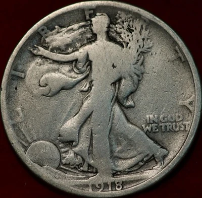 1918-S San Francisco Mint Silver Walking Liberty Half - Image 1 of 2